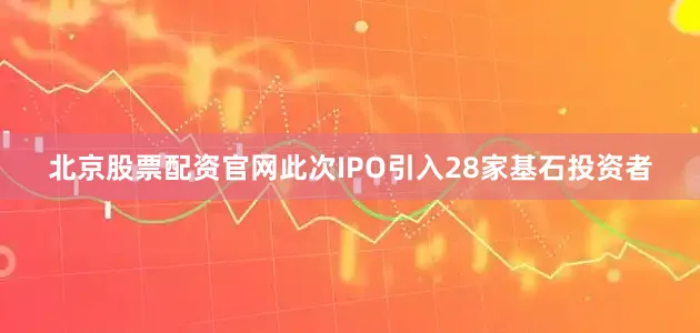 北京股票配资官网此次IPO引入28家基石投资者